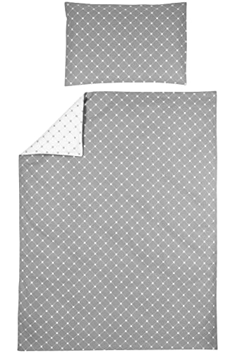 Meyco Baby X Mrs.Keizer Louis Bettwäsche, Kinderbett (atmungsaktives Material, Bettbezug aus 100% Baumwolle, inklusive Kopfkissenbezug, Maschinenwaschbar, Maße: 100 x 135 cm), Grau Meyco Baby X Mrs.Keizer Louis Bettwäsche, Kinderbett (atmungsaktives Material, Bettbezug aus 100% Baumwolle, inklusive Kopfkissenbezug, Maschinenwaschbar, Maße: 100 x 135 cm), Grau von Meyco
