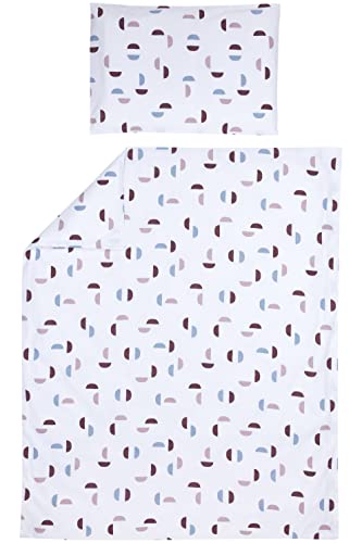 MEYCO Baby Shapes Bettwäsche, Juniorbett (atmungsaktives Material, Bettbezug aus 100% Baumwolle, überraschender grafischer Druck, Maschinenwaschbar und trocknergeeignet, Maße: 120 x 150 cm), Lila von Meyco