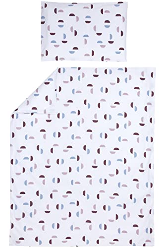 Meyco Baby Shapes Bettwäsche, Kinderbett (atmungsaktives Material, Bettbezug aus 100% Baumwolle, überraschender grafischer Druck, Maschinenwaschbar und trocknergeeignet, Maße: 100 x 135 cm), Lila von Meyco
