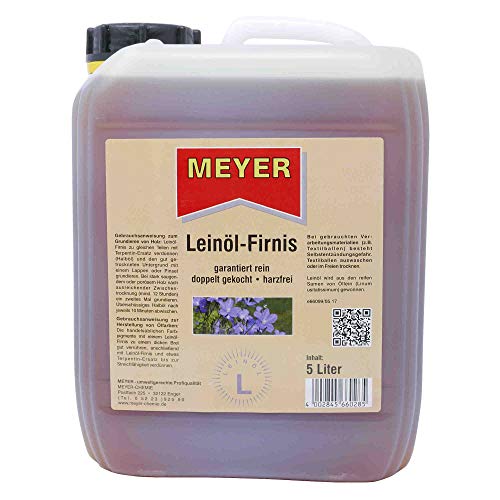 Leinölfirnis, Leinöl, Firnis, Holzschutz, Bindemittel, 5 Liter Gebinde von ArkiFACE