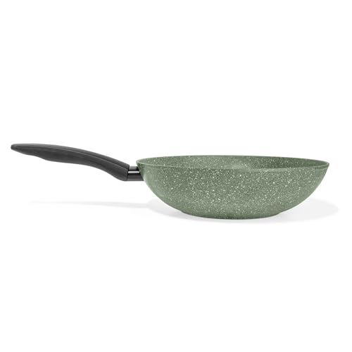 Prestige Eco Wok Antihaftbeschichtet 28cm - Induktionswok mit pflanzlichem Antihaft, PFOA-frei, spülmaschinenfestes Kochgeschirr Made in Italy aus recycelten und recycelbaren Materialien, grün von Prestige