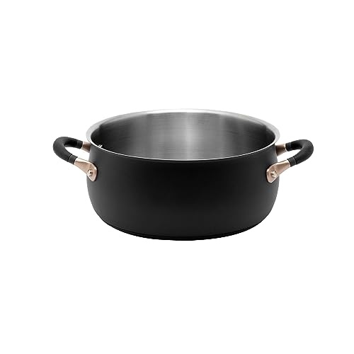 Meyer Accent Edelstahl-Auflaufform 24 cm/4,7 l, Schwarz, Induktions-Schmortopf mit einfachem Ausgießrand und hitzebeständigen Griffen, ofenfestes Kochgeschirr Meyer Accent Edelstahl-Auflaufform 24 cm/4,7 l, Schwarz, Induktions-Schmortopf mit einfachem Ausgießrand und hitzebeständigen Griffen, ofenfestes Kochgeschirr von Meyer