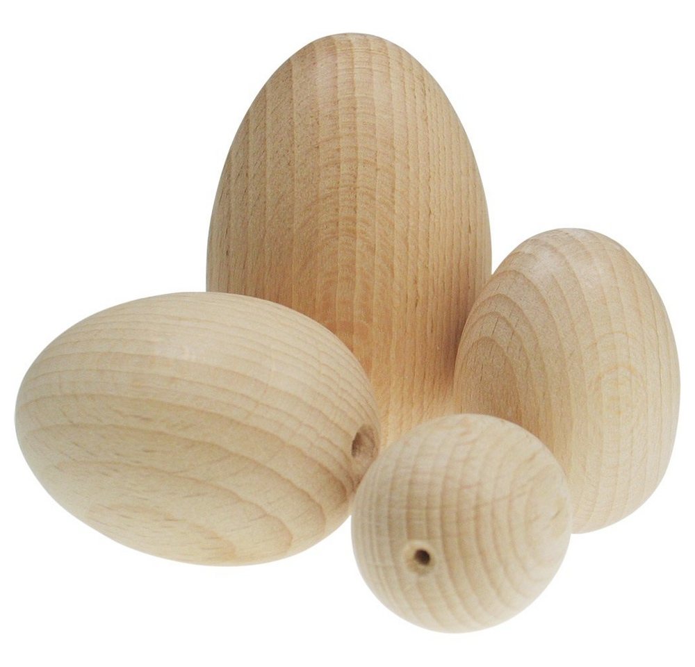 Meyercordt GmbH Osterei Rohholzeier für Ostern, 35x50mm, natur halbgebohrt (2,5mm) (26 St), 26 Stück von Meyercordt GmbH