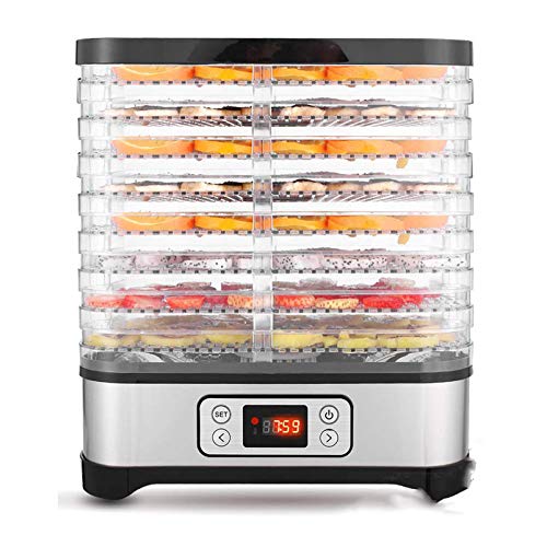 Meykey Deshidratador de Alimentos 8 Pisos Bandejas, Deshidratador de Frutas y Verduras 400W con Temporizador 72H y Temperatura ajustable,Pantalla LCD,sin BPA, Weiß von Meykey