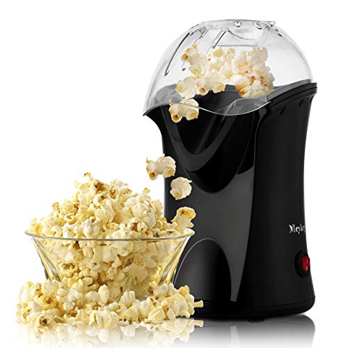 Popcornmaschine 1200W Heißluft Popcorn Maker für Zuhause, Popcornmaker Fettfrei mit Messbecher und abnehmbarem Deckel, BPA-Frei von Meykey