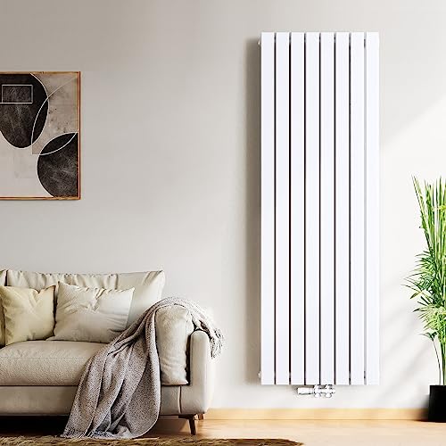 Meykoers Design Heizkörper Flach 1800 x 620mm Flachheizkörper Vertikal Paneelheizkörper Mittelanschluss Einlagig Wandheizkörper Weiß 1265 Watt Radiator von Meykoers