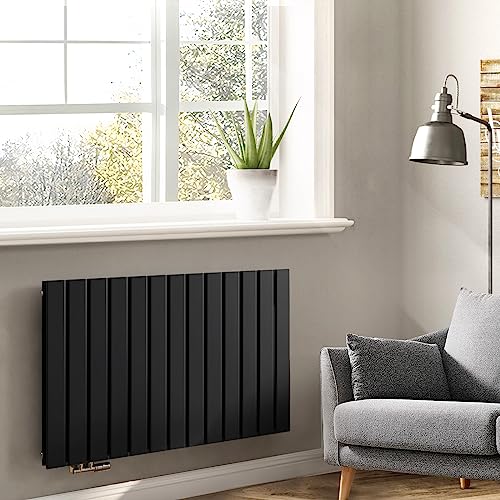 Meykoers Design Heizkörper Flach Horizontal 630 x 1000mm Anthrazit Einlagig Badezimmer Paneelheizkörper Seitenanschluss Heizung Flachheizkörper 1343W von Meykoers