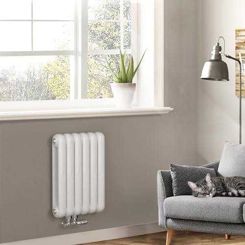 Meykoers Design Röhren Heizkörper 550 x 440 mm Horizontal Röhrenheizkörper Weiß Seitenanschluss Doppellagig klein Radiator Heizung 549W von Meykoers