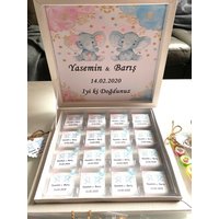 16x Edle Madlen Schokolade Im Premium Box Schokoladenbox Gastgeschenke Taufe Hochzeit Geburt Geburtstag Personalisierte Chocolate von MeyrasCraft