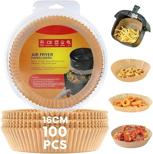 100 Stück Rundpapier für Luftfritteuse, 16 cm, kompatibel mit Cosori und Cecotec von 3 bis 6 l, Formen für Luftfritteuse und Backofen, Fritteusen-Zubehör, Luftfritteuse bis zu 6 Liter 100 Stück Rundpapier für Luftfritteuse, 16 cm, kompatibel mit Cosori und Cecotec von 3 bis 6 l, Formen für Luftfritteuse und Backofen, Fritteusen-Zubehör, Luftfritteuse bis zu 6 Liter von Meyson