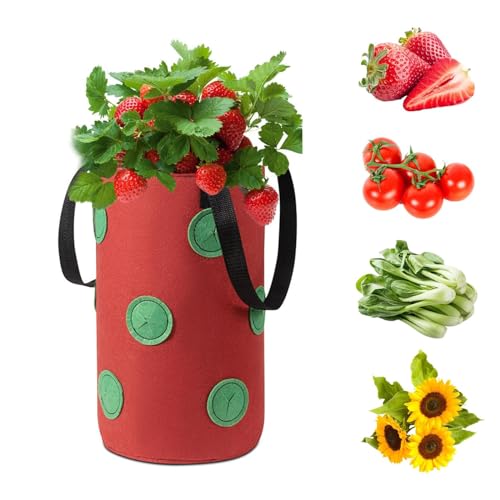 Strawberry Growing Bag, 12-Hole Strawberry Growing Bag, Garden Hanging Strawberry Flower Pot, Multifunctional Vegetable And Flower Strawberry Plant Growing Bag, Garden Strawberry Vertical Flower von MezHi