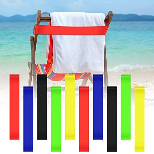 MezoJaoie 10 Stück Strandstuhl-Handtuchbänder, Handtuchclip für Liegestühle, Gummi, elastisches Handtuch, Dicke Bänder, leicht, breit, Strandtuchhalter, Klemmen für Pool, Sommerurlaub von MezoJaoie