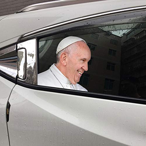 Papst Franziskus Autoaufkleber Autofenster Aufkleber Lustiger Autoaufkleber, wasserdichte Autofensterhaftung, einfache Entfernung hinterlässt keine Rückstände (linke und rechte Modelle) von MezoJaoie