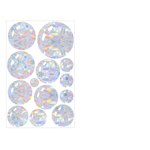 Mezrkuwr 13 runden Suncatcher Sticker, Prisma Fensteraufkleber Regenbogen Folie Fenster Elektrostatische Adsorption Sonnenfänger Vogel Anti Kollisions Fenster Aufkleber von Mezrkuwr