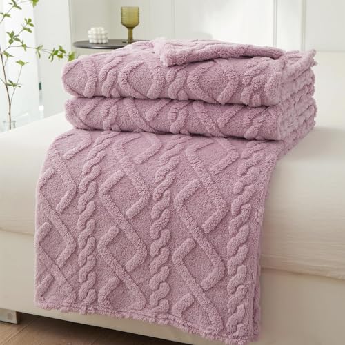 Mezzar Kuscheldecke Flauschig Decke,Kuscheldecke Fleecedecke Flanell Decke Wohndecken Couchdecke Decken für Sofa, Couch und Tagesdecke (Purpl, 150 * 200) von Mezzar