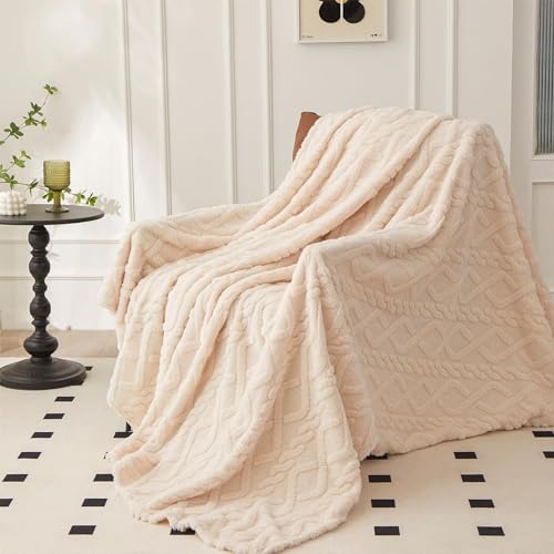 Mezzar Kuscheldecke Flauschig Decke,Kuscheldecke Fleecedecke Flanell Decke Wohndecken Couchdecke Decken für Sofa, Couch und Tagesdecke (White, 200 * 230) von Mezzar