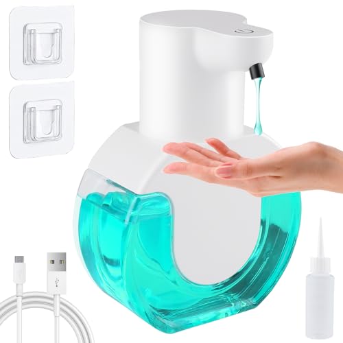 Seifenspender Automatisch, Mezzar 420ml Schaumseifenspender Automatisch Wandmontage IPX5 Wasserdicht Elektrischer Seifenspender mit Sensor USB Wiederaufladbar Seifenschaumspender Weiß Flüssigetyp von Mezzar