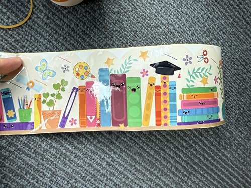 Mfmiudole Pinnwand-Bordüre, Konfetti-gewellte, gerollte Bordüre für Schule, Klassenzimmer und Büros (Bücherregal, 1 Rolle) von Mfmiudole