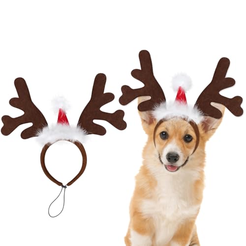 Mfsdai Hund Weihnachten Rentier Geweih Hundemütze Kopfschmuck, Verstellbare Weihnachtshaarreif Hunde Weihnachtskostüm Zubehör für Kleine und Mittelgroße Katzen und Hunde Mfsdai Hund Weihnachten Rentier Geweih Hundemütze Kopfschmuck, Verstellbare Weihnachtshaarreif Hunde Weihnachtskostüm Zubehör für Kleine und Mittelgroße Katzen und Hunde von Mfsdai