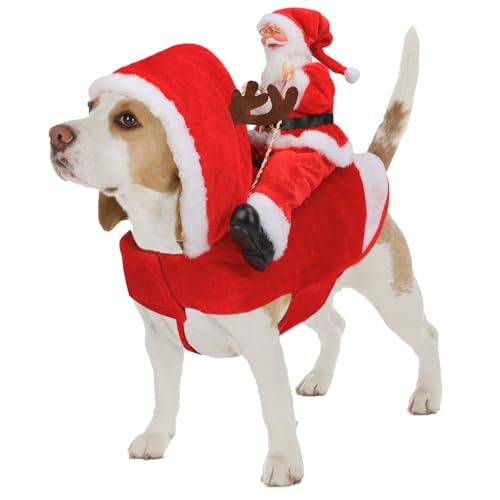 Mfsdai Hund Weihnachtskostüm, Santa Reiten Kleidung Hundekostüm, Hundepullover Mantel Weihnachten Rot für Kleine Mittel Große Hunde Katzen M Mfsdai Hund Weihnachtskostüm, Santa Reiten Kleidung Hundekostüm, Hundepullover Mantel Weihnachten Rot für Kleine Mittel Große Hunde Katzen M von Mfsdai