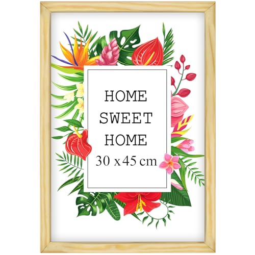 Mg Design Bilderrahmen 30x45 cm - Farbe Natur, aus Holz, mit Acrylglas - zum vertikalen oder horizontalen Aufhängen, ohne Hintergrund, für Fotos, Poster, Puzzles Mg Design Bilderrahmen 30x45 cm - Farbe Natur, aus Holz, mit Acrylglas - zum vertikalen oder horizontalen Aufhängen, ohne Hintergrund, für Fotos, Poster, Puzzles von MG Design