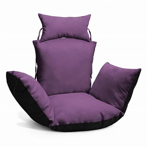 MG Design Hängesessel Kissen in violett - aus strapazierfähigem Stoff, mit weicher Füllung, mit Kopfstütze mit Schnüren zum Binden - Kissen für Hängeschaukel Outdoor, Garten, Terrasse von MG Design