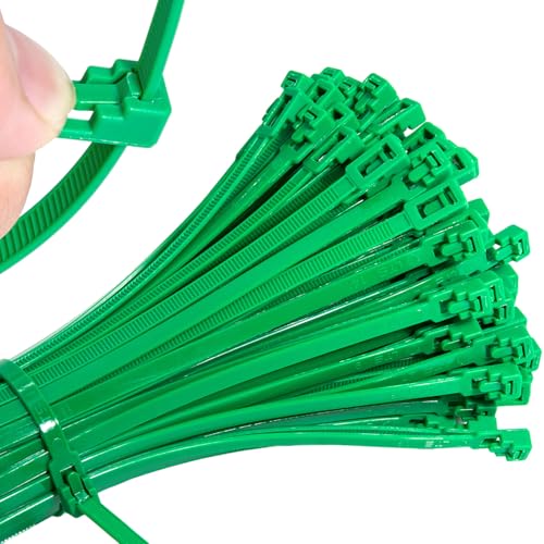 Mgctolbox Kabelbinder Set Grün 100 Stück 300mm Kabelbinder Wiederverschließbar UV-beständig für Innen- und Außenbereich, Wohnen, Gartenbau, Festival von MgcTolBox