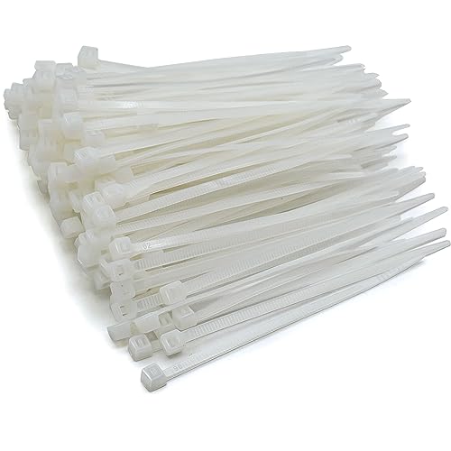 200 Stück Weiß Kabelbinder Klein 100 x 3.6 mm, MgcTolBox Mini Nylon Kabelbinder Transparent Kabelbinder UV-Beständig | Kabelbinder Weiss Set für Kabelmanagement, Gartenarbeit, Draussen, Zäunen von MgcTolBox