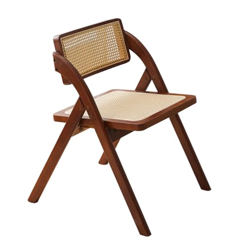 Mgchowue Rattan-Klappstühle, Außenbereich Hölzernes Retro Klappbarer Stuhl, Zuhause Balkon Draußen Chair Sitz, Esszimmerstuhl Holz/Rattan-Stuhl Leichter Stuhl (Color : Style 2) von Mgchowue