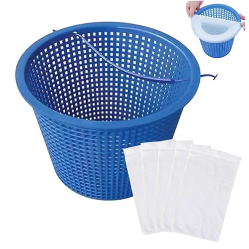 Mgonwl Pool -Skimmerkorb mit 5pcs Pool Skimmer Socken Filterkorb Plastikreinigung mit Griff zum Schwimmreinigungszubehörpool von Mgonwl
