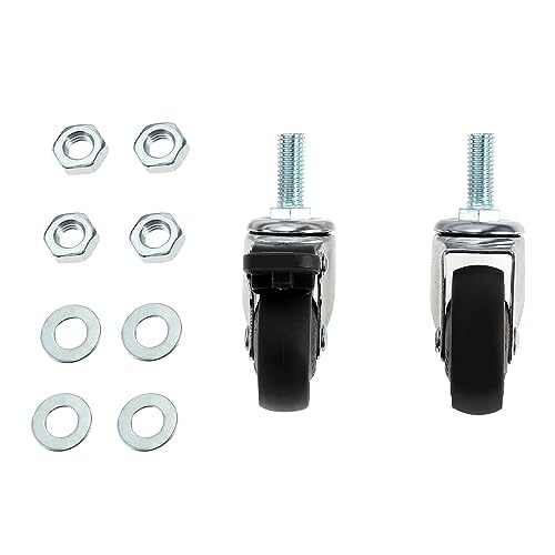 Mgoodoo 2 Zoll Möbelrollen Schwerlast mit 2 Bremsen + Schrauben - M6x15mm Gewinde 40KG - 4 Lenkrollen für Möbel Bremse - keine Spuren & Leise - Schwerlastrollen von Mgoodoo