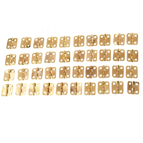 Mgoodoo 40 Stück Mini Scharniere Gold Edelstahl Kleine Scharniere Klavierband Mini Steckverbinder Schublade Butt Scharniere mit Ersatz Goldene Scharnierschrauben von Mgoodoo