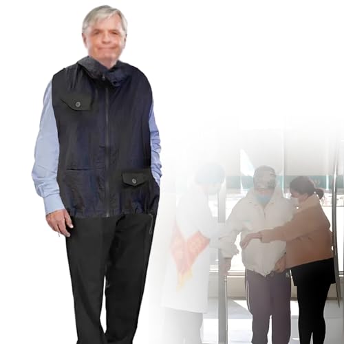 MhWrughts Airbag-Schutzweste, intelligente Schutzkleidung für Senioren, intelligente Airbag-Weste, Airbag-Auslösung in 0,01 s für Senioren,Men'ssize:black-3XL von MhWrughts