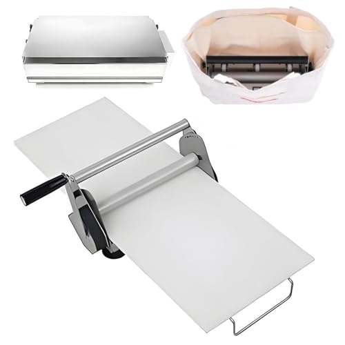MhWrughts Faltbare Teigausrollmaschine,manuelle Teigausrollmaschine aus Edelstahl mit großem Brett–einstellbare Dicke 0,5–27mm, kommerzielle Faltbare Teigrolle für Bäckerei,Pizza,Croissants,RS101 von MhWrughts
