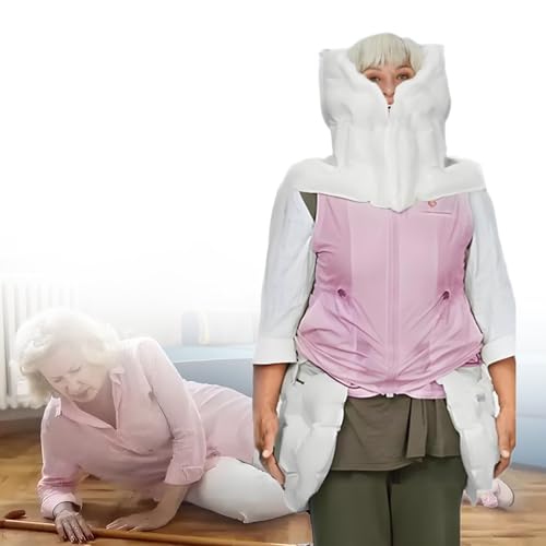 MhWrughts Intelligente Airbag-Weste, intelligente Anti-Fall-Kleidung für Senioren, Anti-Fall-Airbag-Weste, Airbag-Auslösung in 0,01 s, 270° Rundum-Schutz,Women'ssize:pink-2XL von MhWrughts