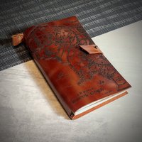 Herr Der Ringe Wrapped Leder Journal, Karte Des Mittelerde Notizbuch, Custom Monogrammed Insert Tagebuch von MhandcraftLeather