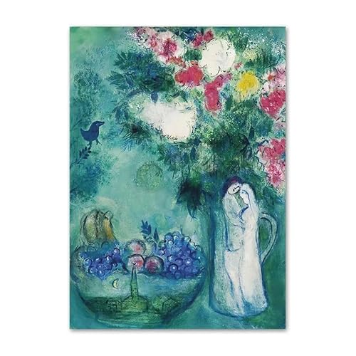 Mhdfi Domfk Marc Chagall Ästhetik Poster Charaktere Blumen Wandkunst Marc Chagall Leinwand Gemälde und Drucke Moderne Wohnkultur Bilder 50x70cm Kein Rahmen von Mhdfi Domfk