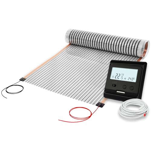1m 12V Infrarot Heizfolie als Wohnwagen Heizung + 12V Thermostatregler Set - Fussbodenheizung im Wohnmobil oder Camper von Mi-Heat