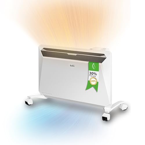 Ballu Rapid Elktro Konvektor Standheizung auf Rollen mit 1800W Leistung weiß - inkl. Wifi-Modul per App steuerbar - Wandmontage möglich, Kippschutz, Kindersicherung von Mi-Heat