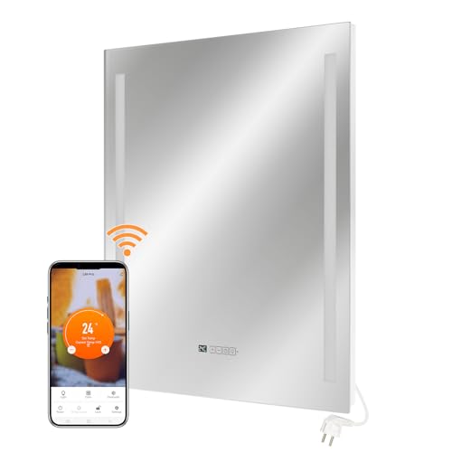 Infrarot Spiegelheizung Heizspiegel LM400-Pro 70x80cm 400W mit Beleuchtung, Tuya Smart App, Antibeschlag Spiegel optimal für Bad, Badezimmer von Mi-Heat