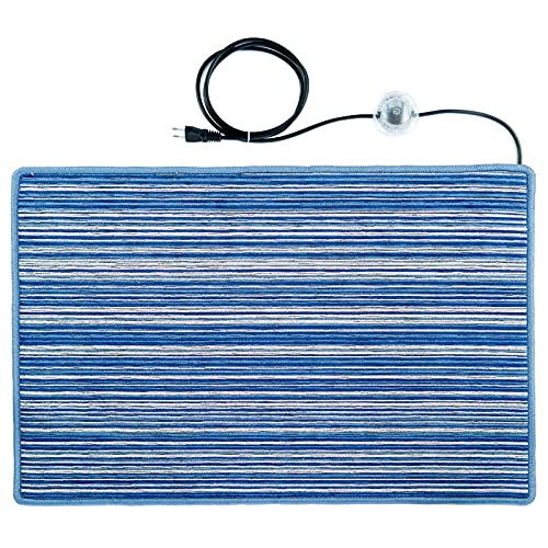 Mi-Heat Chenille Blau 50x75cm Beheizbarer Teppich Mobile Fußbodenheizung Infrarot von Mi-Heat