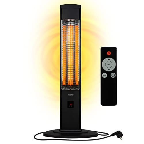 Mi-Heat Infrarot Standheizstrahler Terrassenheizung SIH-2000R, 1000-2000 Watt in 4 Stufen wählbar, 9h Timer, Fernbedienung von Mi-Heat