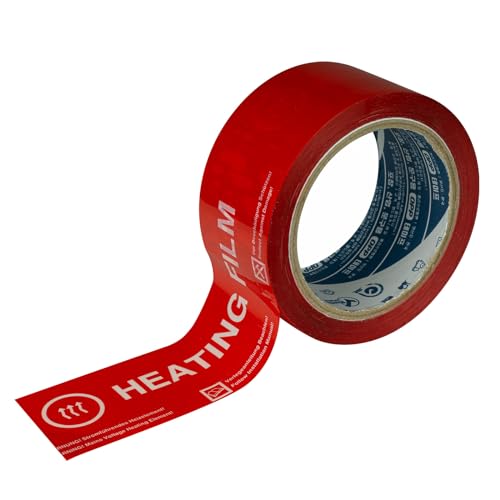 Mi-Heat OPP Tape Klebeband rot 5cm breit 50m lang - zum Fixieren von Heizfolien auf der Heizfilm-Unterlage und verkleben von Aqua-Stop PE-Folien von Mi-Heat
