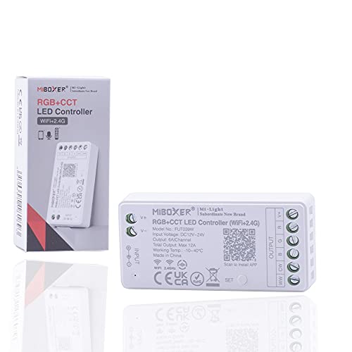 Mi Light MiBoxer FUT039W Mini WiFi + RF Empfänger - RGB+CCT für mehrfarbige LED-Streifen - Kompatibel mit Alexa und Google von Mi Light