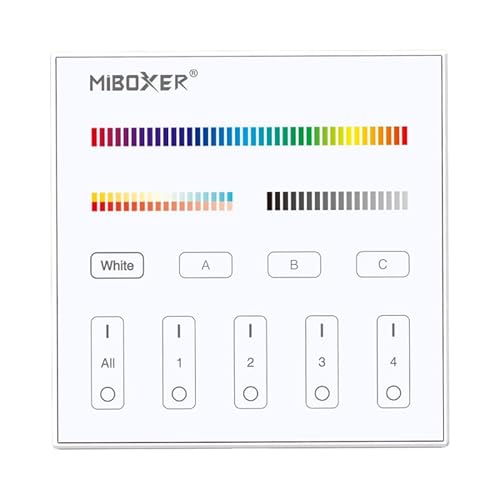 MiBoxer DALI 3in1 RGBW+CCT Wandcontroller Touch Panel 4 Zonen DALI-Signal (DT8) | 230V | DP3S | Wandeinbau von Mi Light