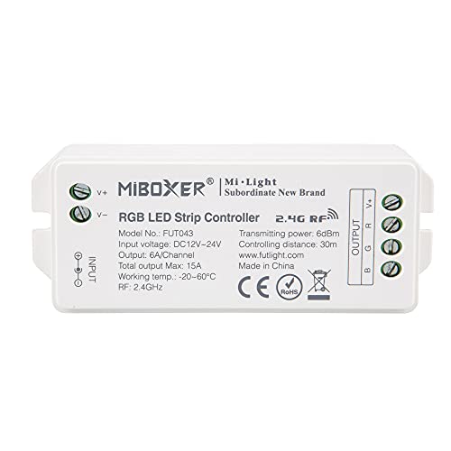 Miboxer Milight Controller 2.4G Funk LED Controller FUT043 RGB 12-24V 3 Kanal für LED Produkte von Mi Light