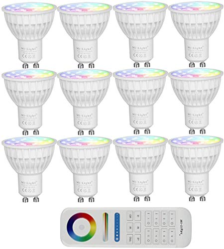 lighteu, MiLight LED-Spots und Fernbedienung kabellose Steuerung 2,4GHz, RF, Touch-Panel 4W GU10 12 Spotlights RGB+CCT & 1 Remote 4.0 watts lighteu, MiLight LED-Spots und Fernbedienung kabellose Steuerung 2,4GHz, RF, Touch-Panel 4W GU10 12 Spotlights RGB+CCT & 1 Remote 4.0 watts von lighteu
