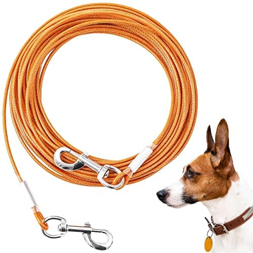 Mi Metty Hund Kabel Ausbinden 20ft(6M) Kausichere Hundeleinen für den Garten,Hundeleine für große Hunde bis zu 253lbs,Dog Runner Tether Line für Outdoor von Mi Metty