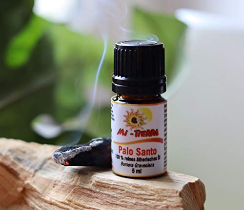 Mi-Tierra Premium Palo Santo Öl 5ml - Heiliges Holz Bursera Graveolens Zertifiziert Original aus Peru - Räucherwerk gespalten Weihrauch Holy Wood - 100% Natur - ca 6X Stück (100g) (5ml) von Mi-Tierra