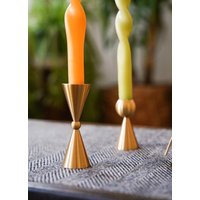 Matt Gold Messing Kerzenhalter Set Moderne Spitz Matt Gold Messing Kerzenhalter Set Moderne Spitz von MiAmoreDesignCo
